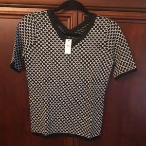 Talbots blk/wht dot shirt size P NWT